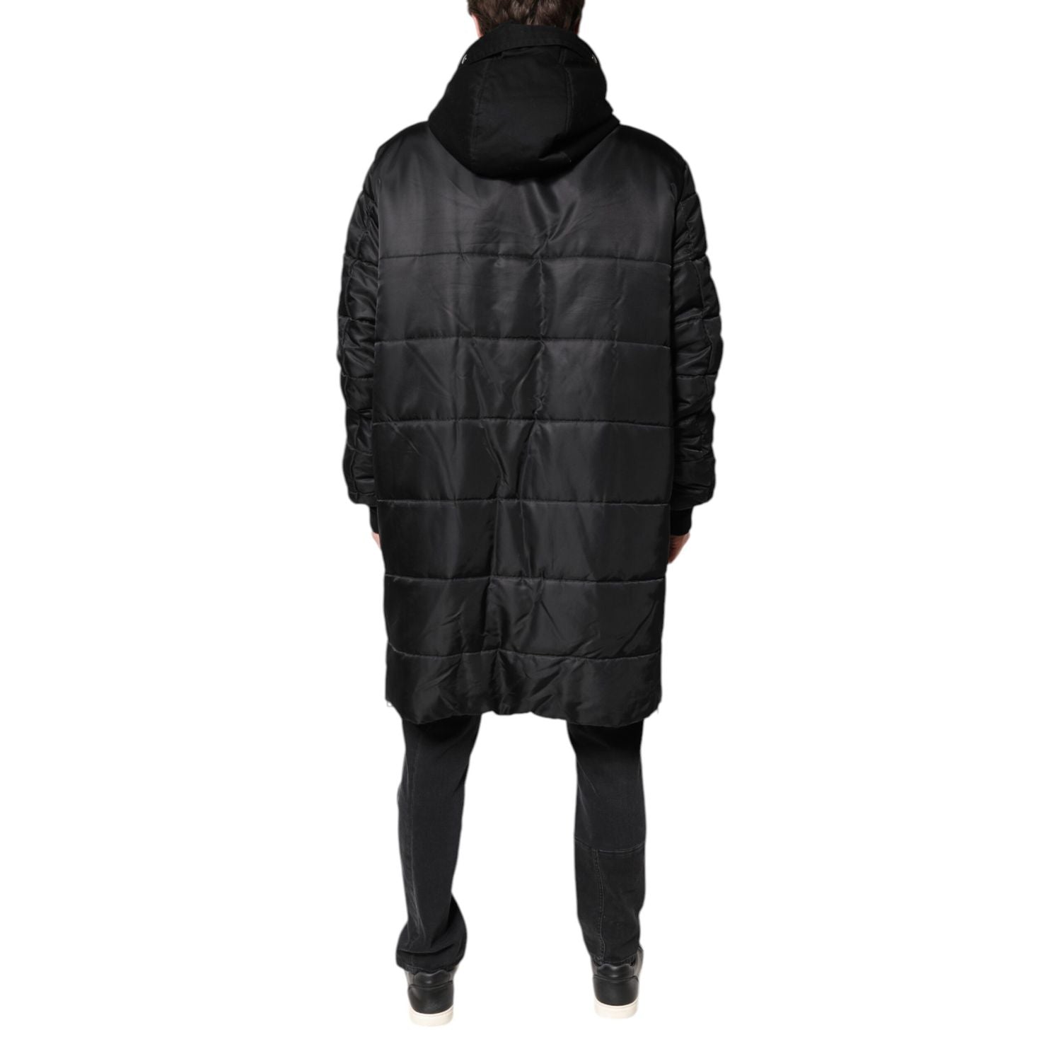 Dolce & Gabbana Black Hooded Parka Winter Men Coat Jacket
