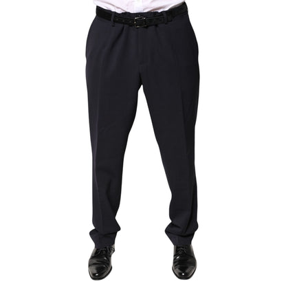 Dolce & Gabbana Black Wool Mid Waist Dress Pants