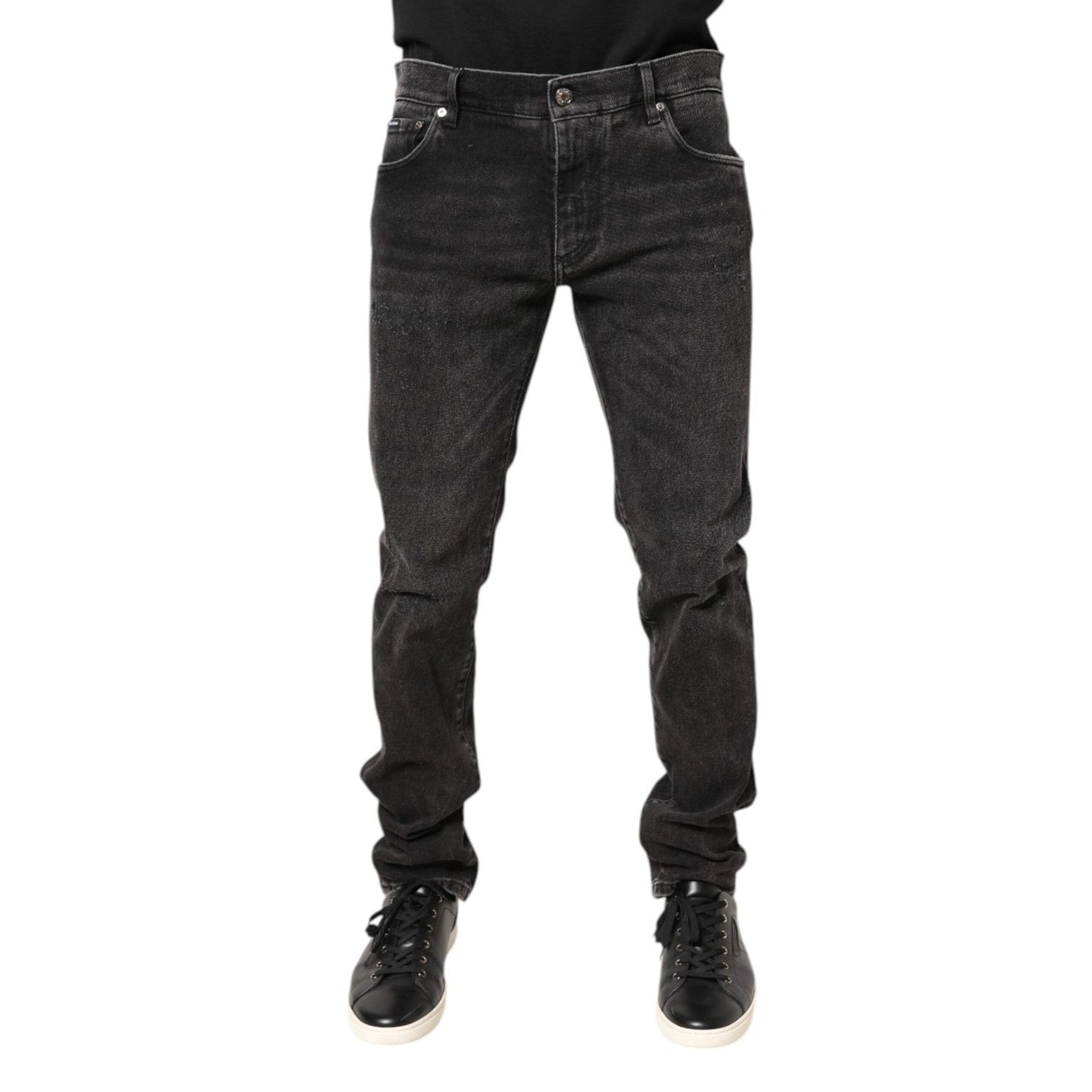 Dolce & Gabbana Gray Washed Cotton Skinny Denim Jeans PAN76269-52