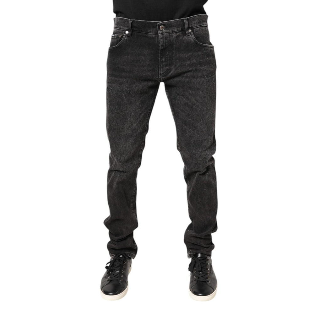 Dolce & Gabbana Gray Washed Cotton Skinny Denim Jeans PAN76269-52