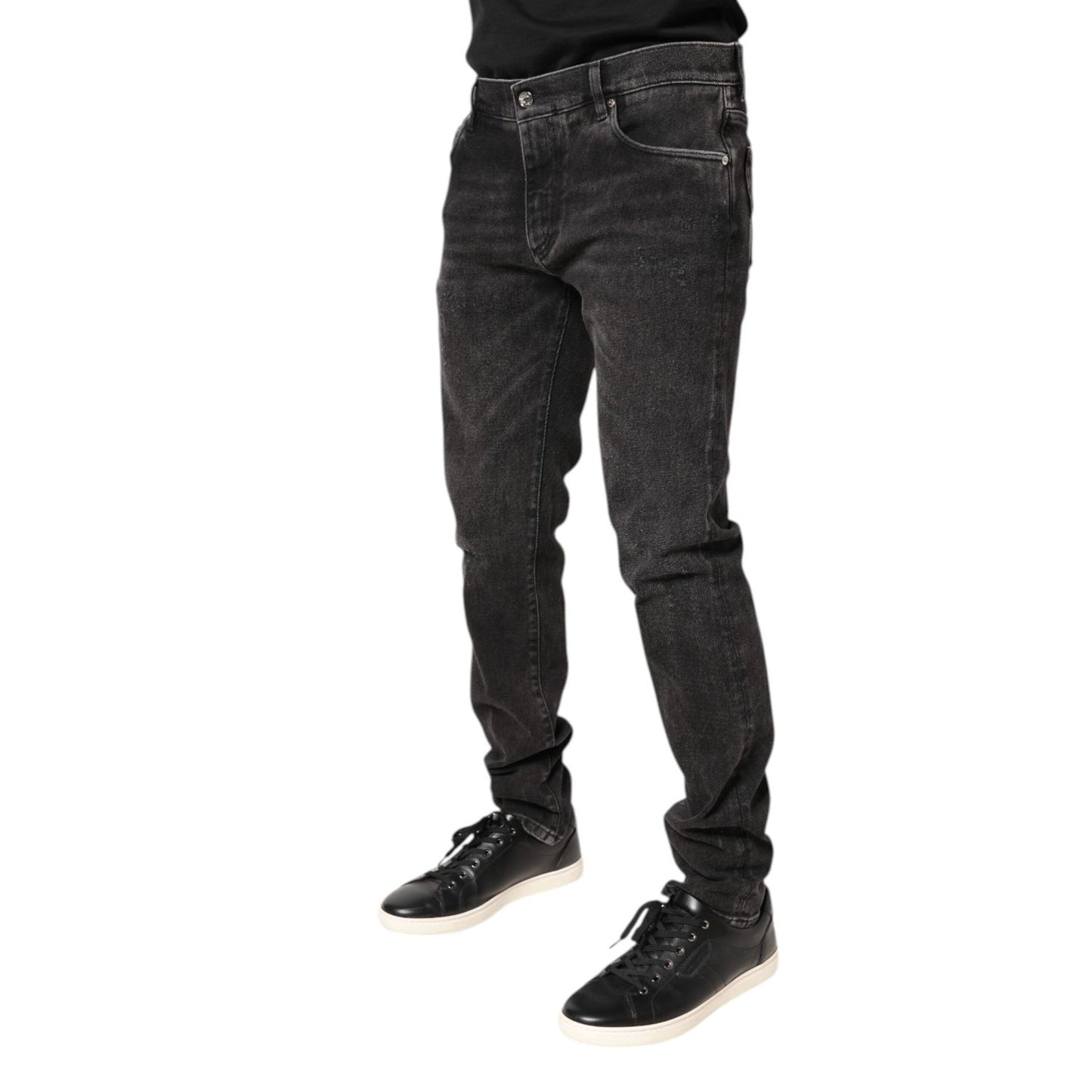 Dolce & Gabbana Gray Washed Cotton Skinny Denim Jeans PAN76269-52