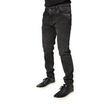 Dolce & Gabbana Gray Washed Cotton Skinny Denim Jeans PAN76269-52
