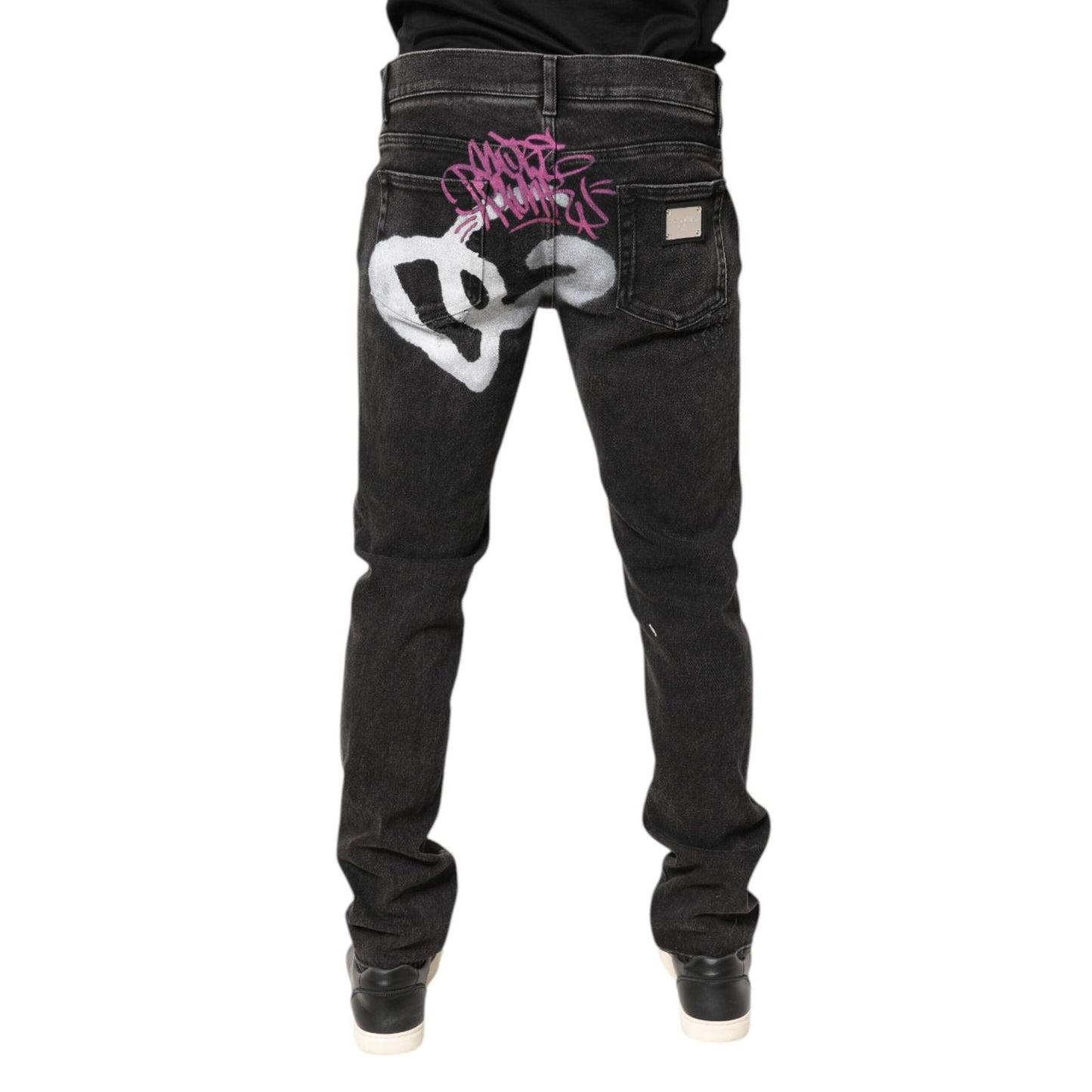 Dolce & Gabbana Gray Washed Cotton Skinny Denim Jeans PAN76269-52
