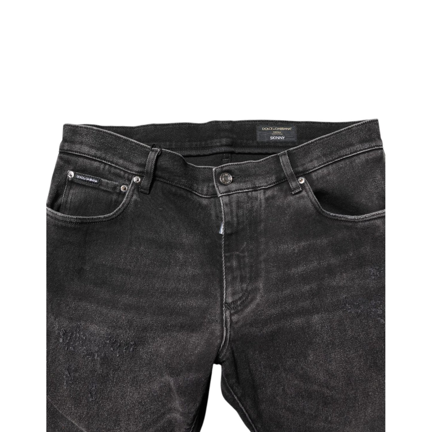 Dolce & Gabbana Gray Washed Cotton Skinny Denim Jeans PAN76269-52