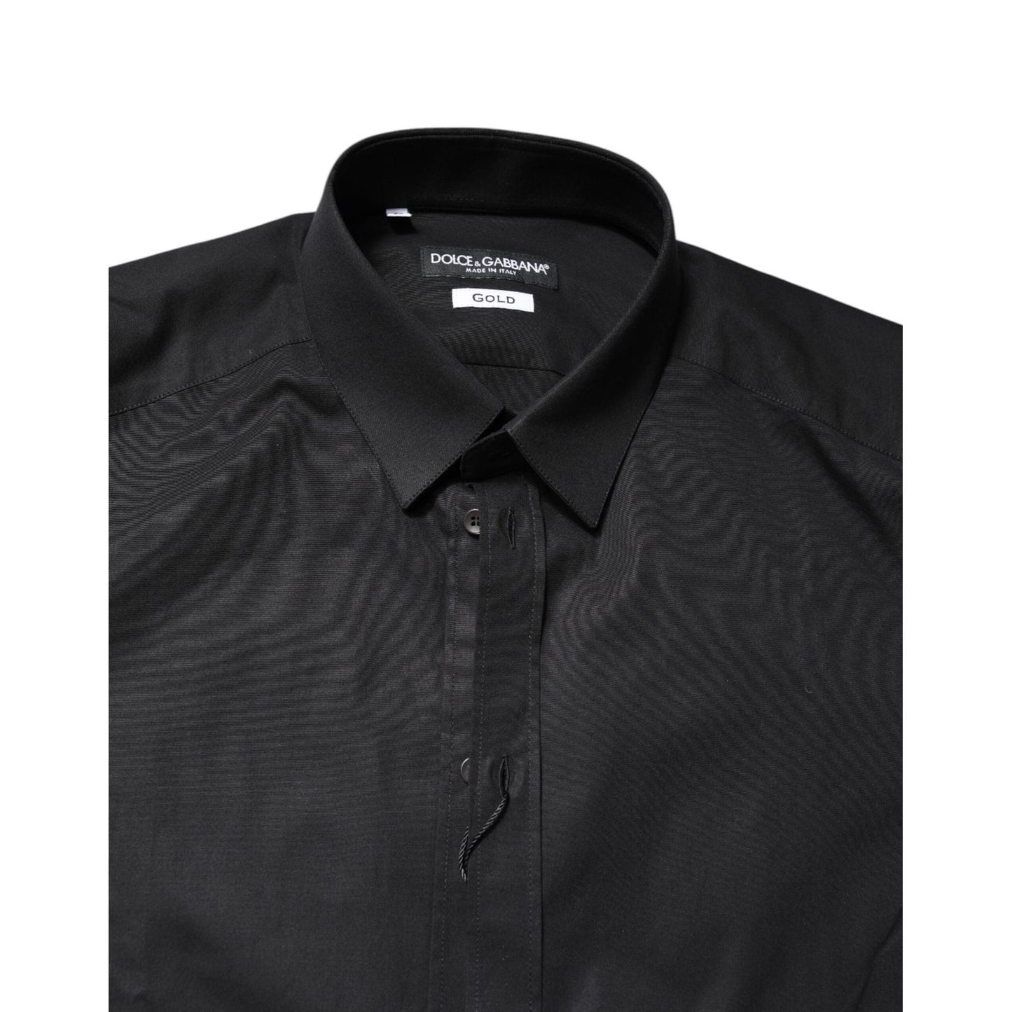 Dolce & Gabbana Black GOLD Cotton Long Sleeves Dress Shirt