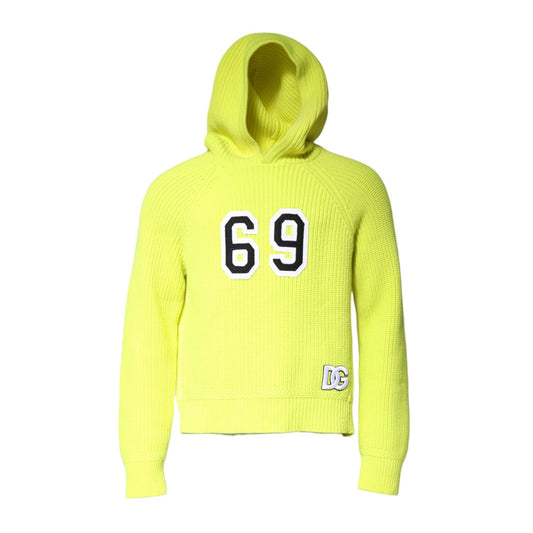 Dolce & Gabbana Green 69 Knit Hooded Men Pullover Sweater