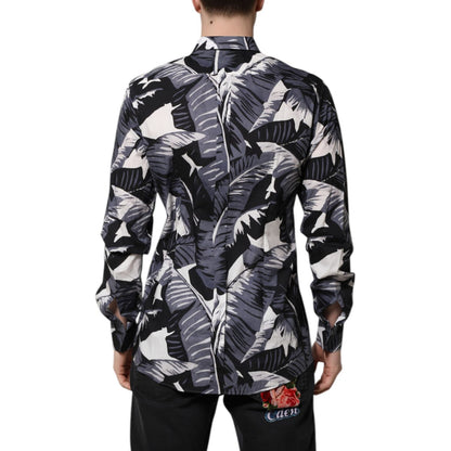 Dolce & Gabbana Multicolor GOLD Cotton Banana Leaf Print Shirt