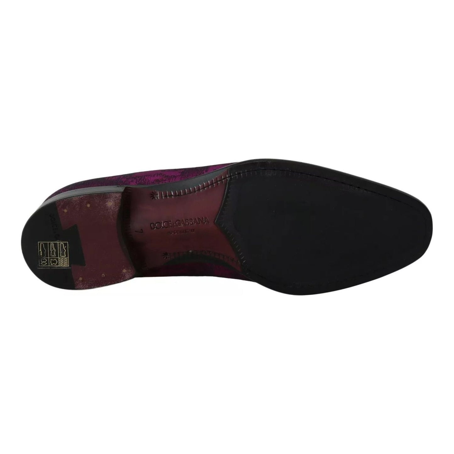Dolce & Gabbana Purple Jacquard Loafers Dress Formal Shoes