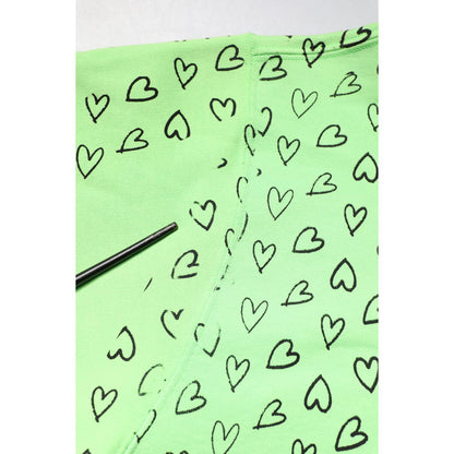 Dolce & Gabbana Green Cotton Logo Heart Print Hooded Sweater