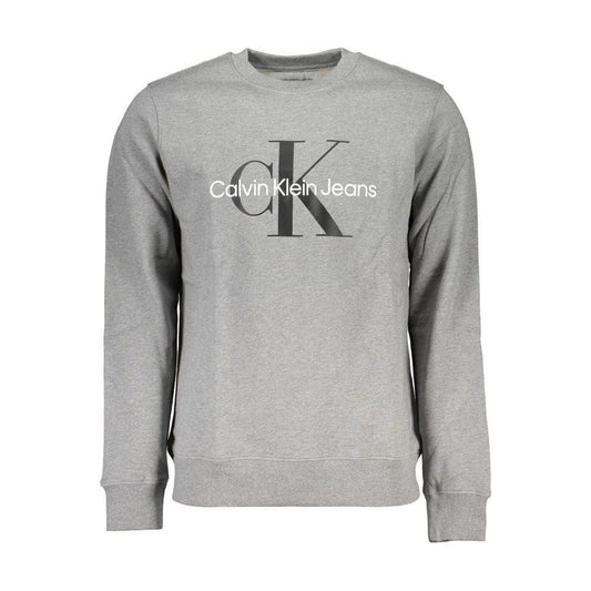 Calvin Klein Classic Gray Crew Neck Sweatshirt with Logo CA-26122-XXL