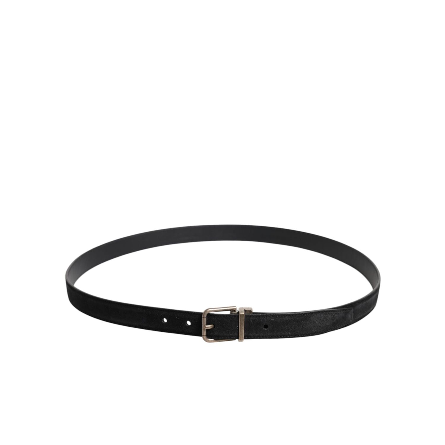 Dolce & Gabbana Black Calf Leather Classic Metal Buckle Belt
