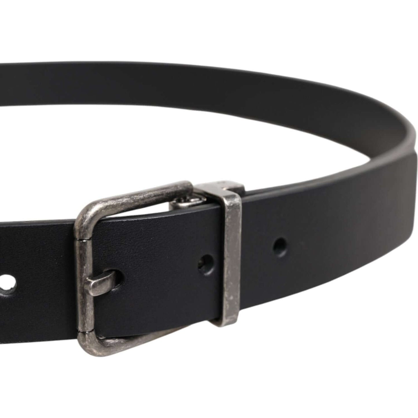 Dolce & Gabbana Black Classic Leather Metal Buckle Belt