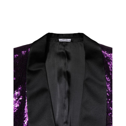 Dolce & Gabbana Purple SICILIA Sequin Embellish Coat Jacket
