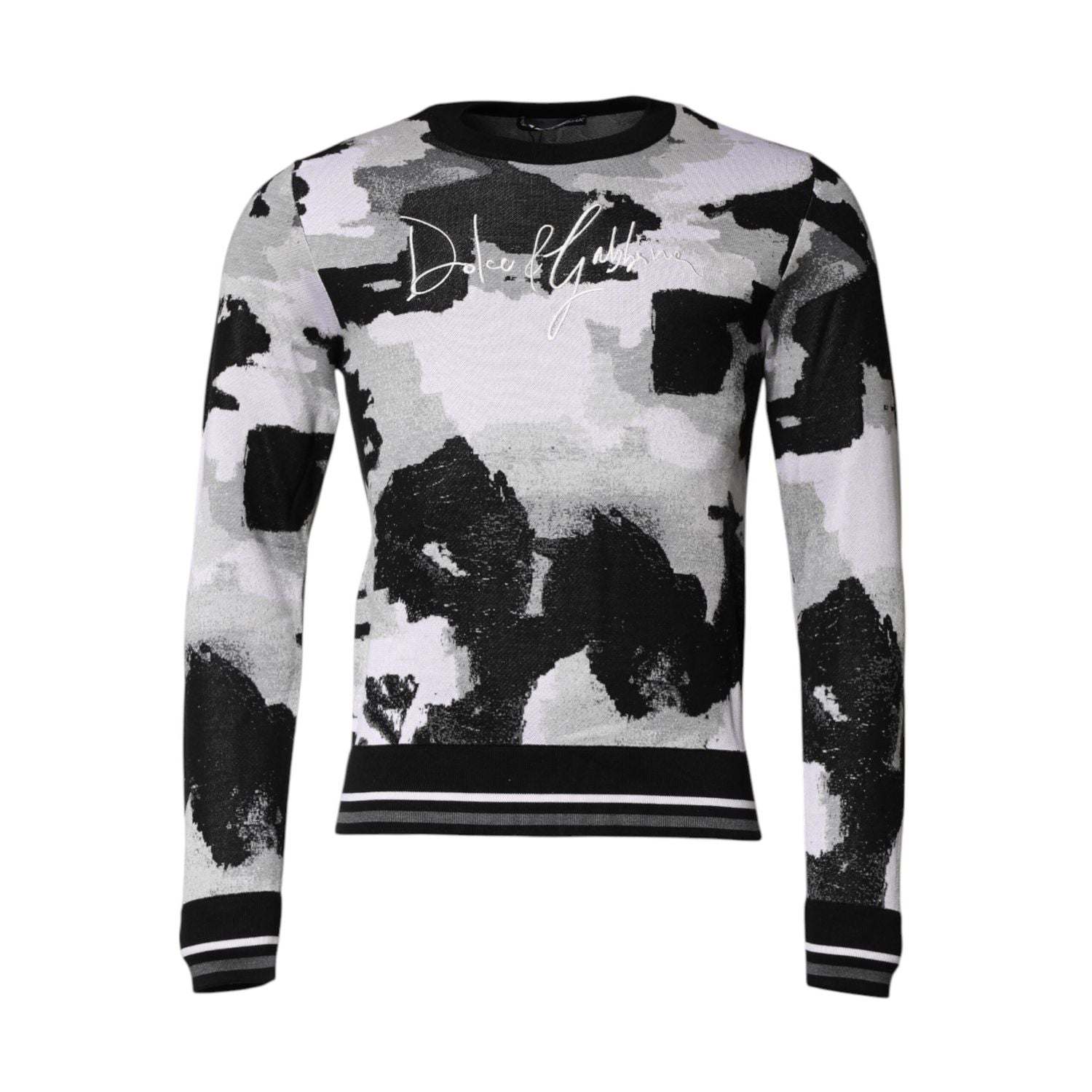 Dolce & Gabbana Multicolor Logo Crew Neck Pullover Sweater