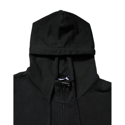 Dolce & Gabbana Black Logo Full Zip Hooded Men Sweatshirt Sweater