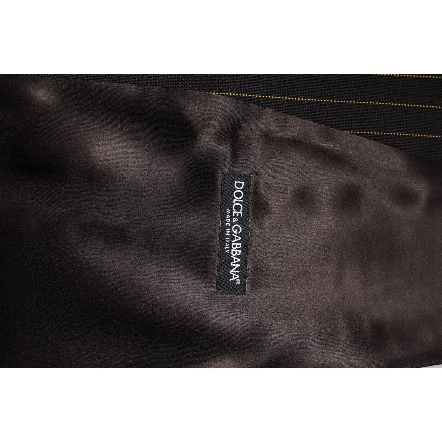 Dolce & Gabbana Black Stripes Wool Formal Men Waistcoat Vest