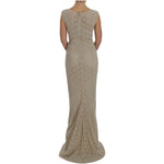 Dolce & Gabbana Beige Ricamo Cutout Cotton Sheath Dress NOC10101-1