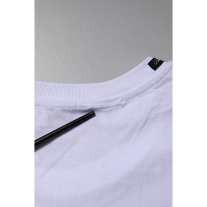 Dolce & Gabbana White Cotton Short Sleeves Crew Neck T-shirt