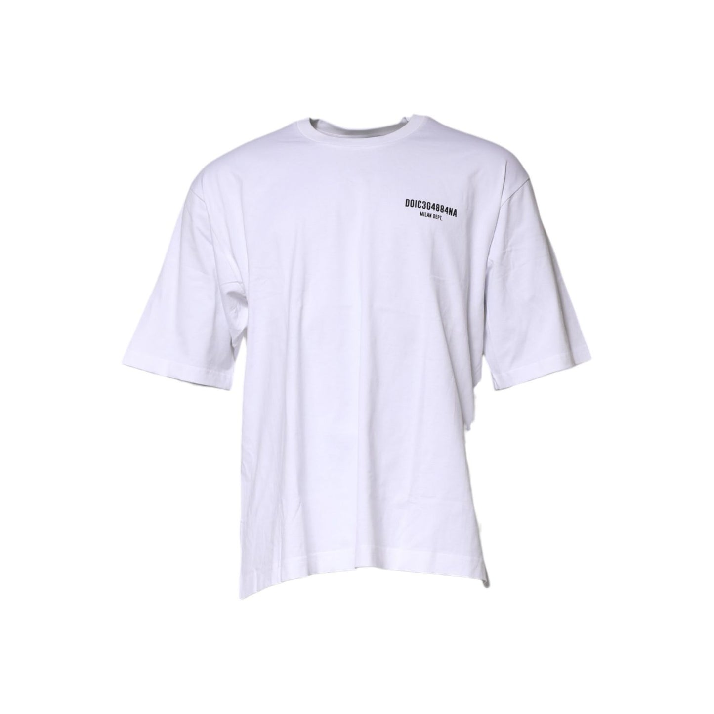 Dolce & Gabbana White Cotton Logo Print Crew Neck T-shirt