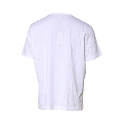 Dolce & Gabbana White Cotton DG Crown Embroidery T-shirt