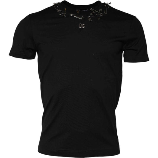 Dolce & Gabbana Black Logo Embellish Short Sleeves T-shirt TSH90641-46
