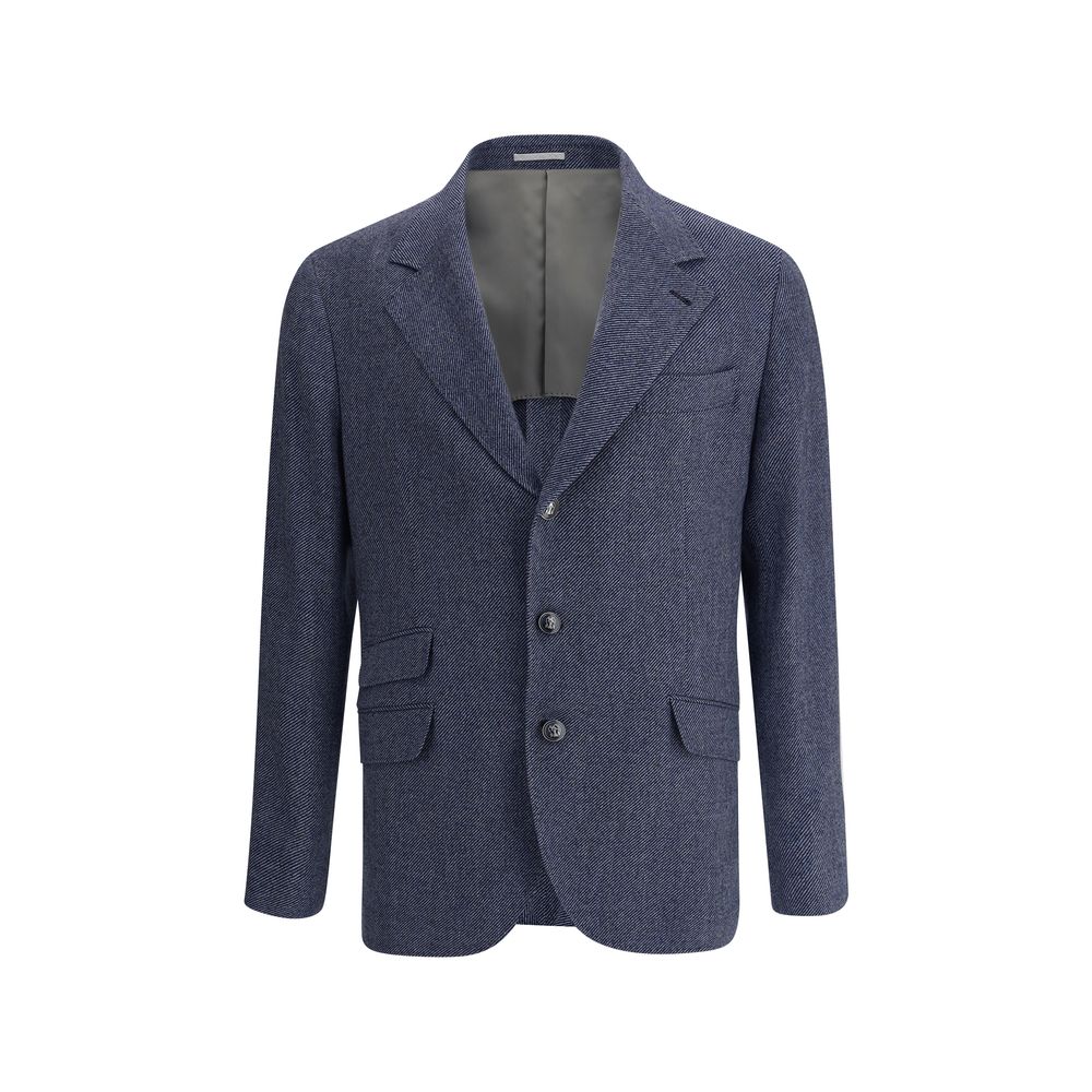 Brunello Cucinelli Blue Wool Blazer Brunello Cucinelli