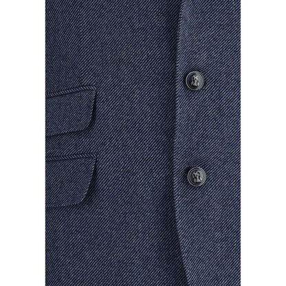 Brunello Cucinelli Blue Wool Blazer Brunello Cucinelli