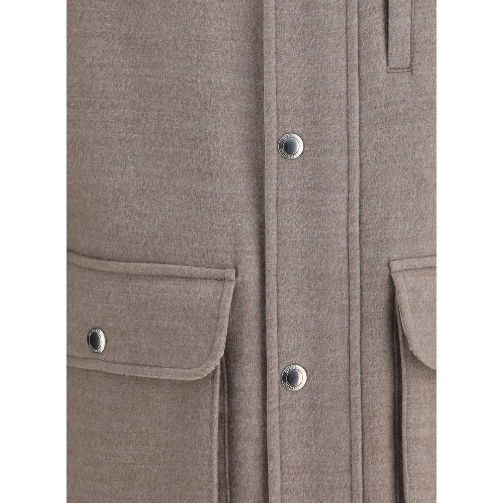 Brunello Cucinelli Beige Wool Coat