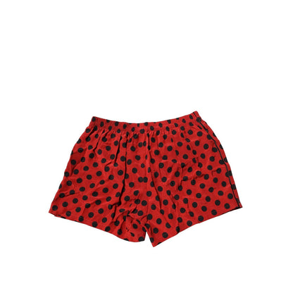Dolce & Gabbana Red Silk Polka Dot Boxer Shorts Underwear
