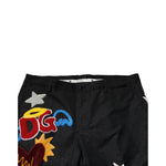 Dolce & Gabbana Black Graphic Embroidery Men Pants