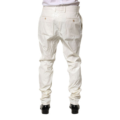 Dolce & Gabbana White Nylon Tapered Dress Men Pants
