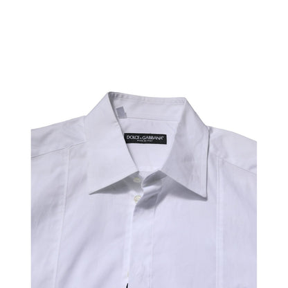 Dolce & Gabbana White Cotton Short Sleeves Dress Formal Shirt