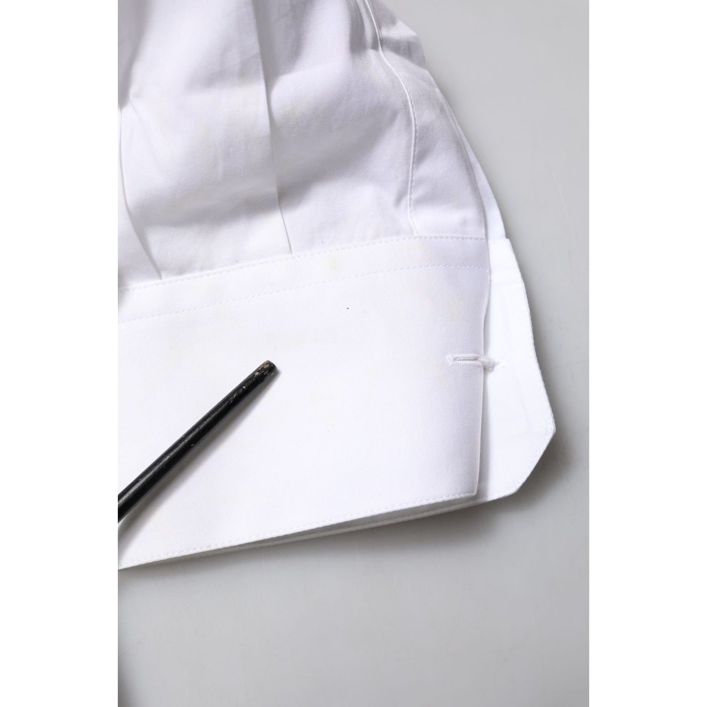 Dolce & Gabbana White GOLD Bib Poplin Dress Men Formal Shirt