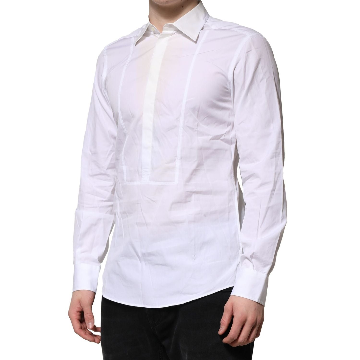 Dolce & Gabbana White Poplin Cotton Formal Men Dress Shirt