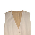 Dolce & Gabbana Beige Linen Dress Formal Men Waistcoat Vest TSH90454-50