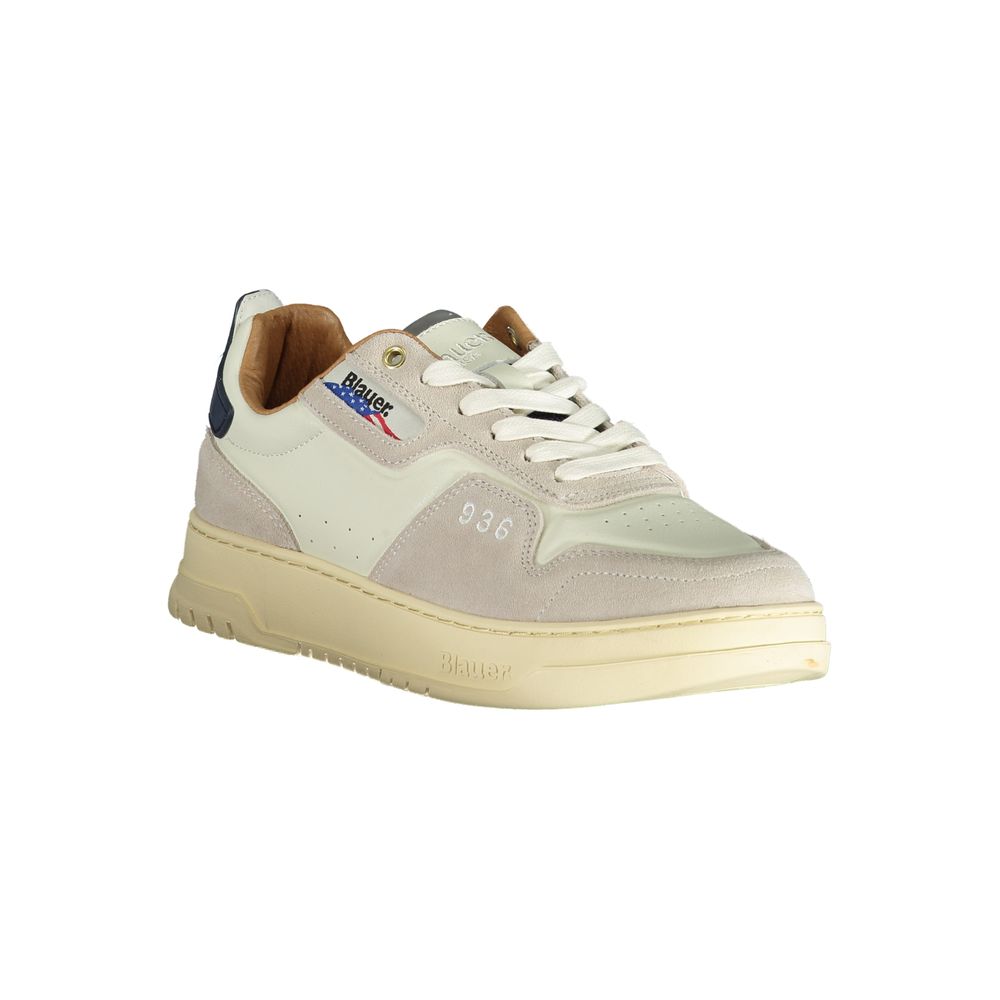 Blauer White Polyester Sneaker