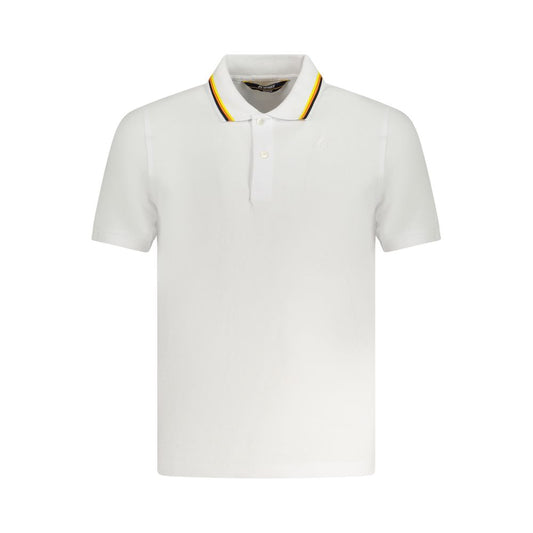 K-WAY White Cotton Polo Shirt with short sleeves and contrasting details, featuring a 2-button design and logo application.