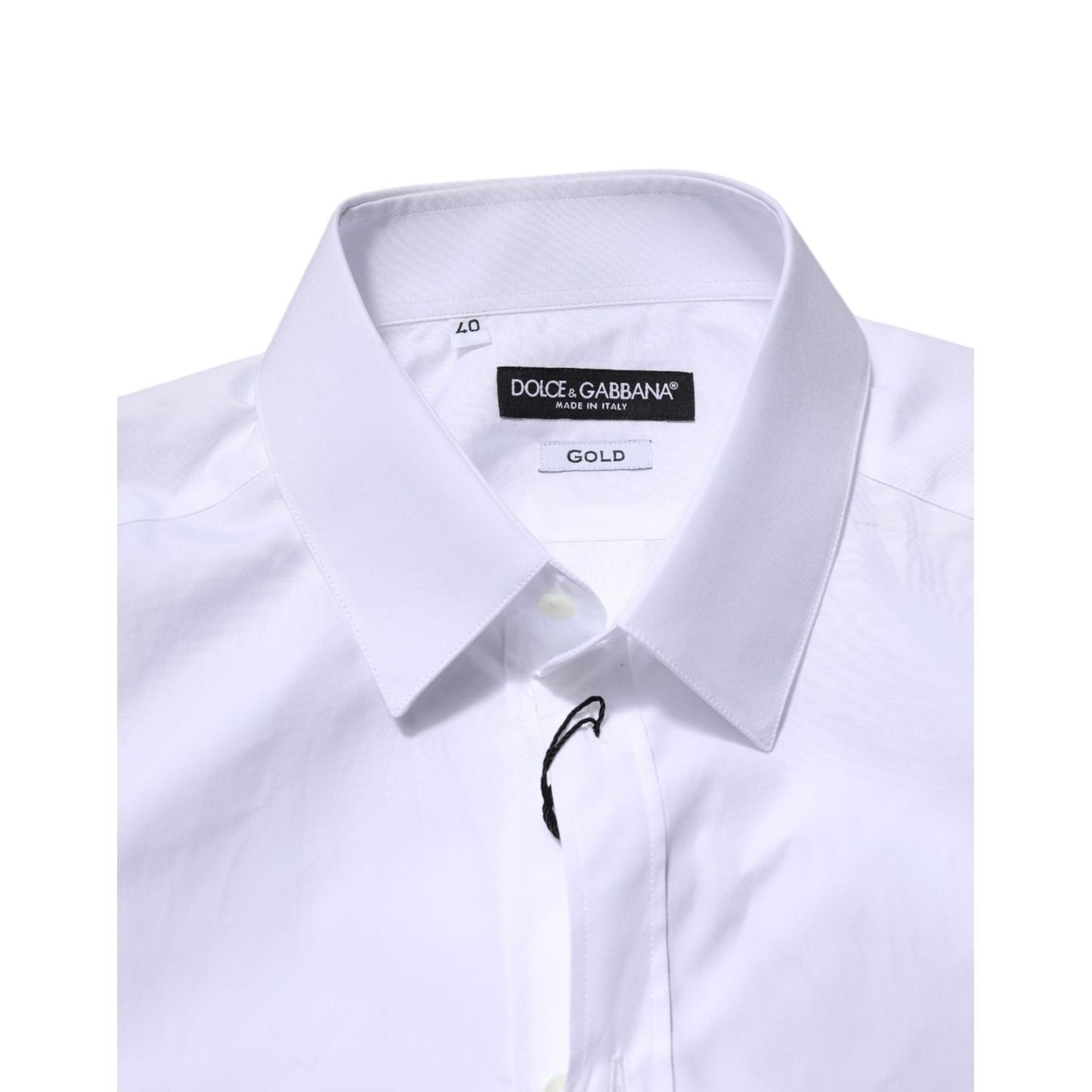 Dolce & Gabbana White GOLD Long Sleeves Dress Formal Shirt