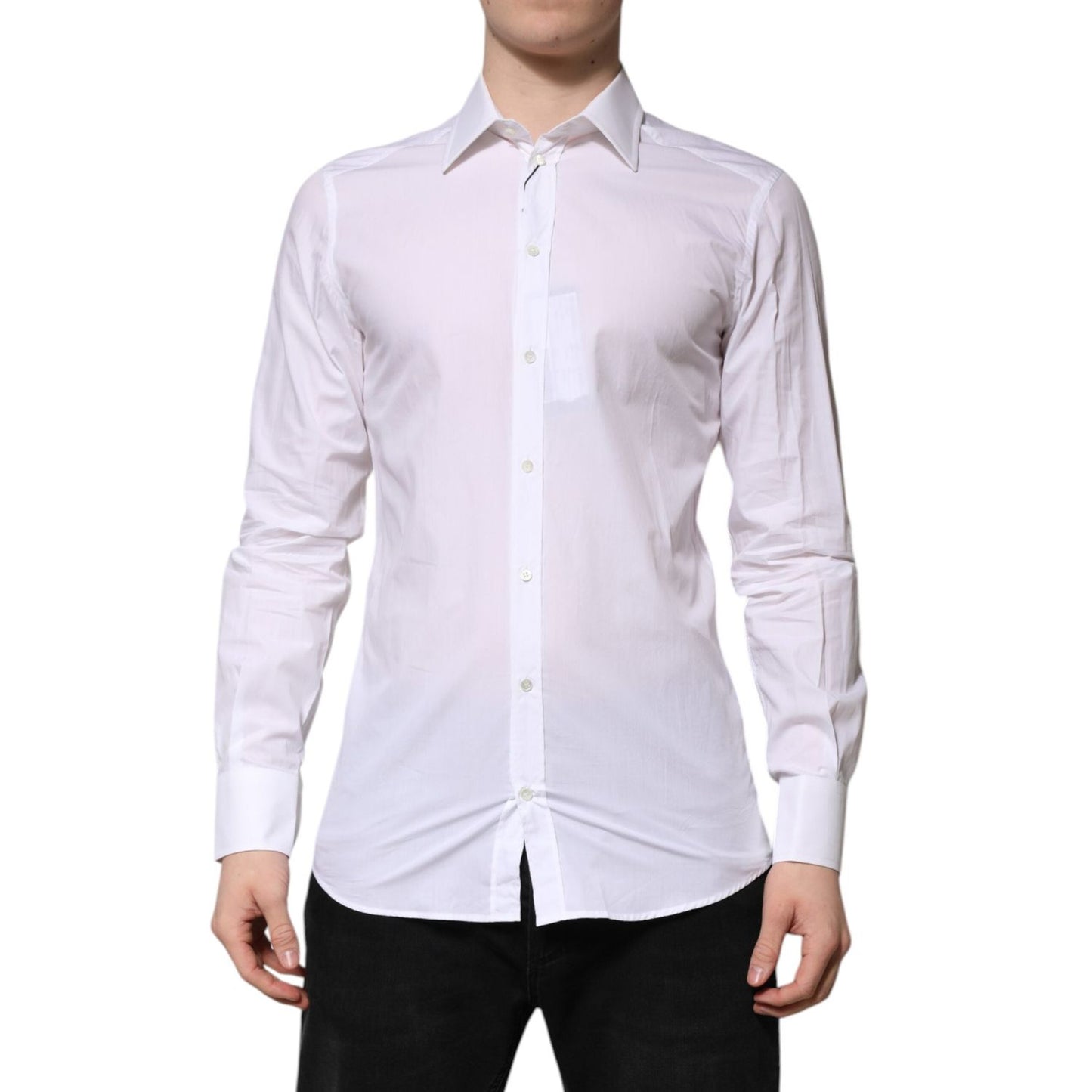 Dolce & Gabbana White GOLD Long Sleeves Dress Formal Shirt TSH906871-39