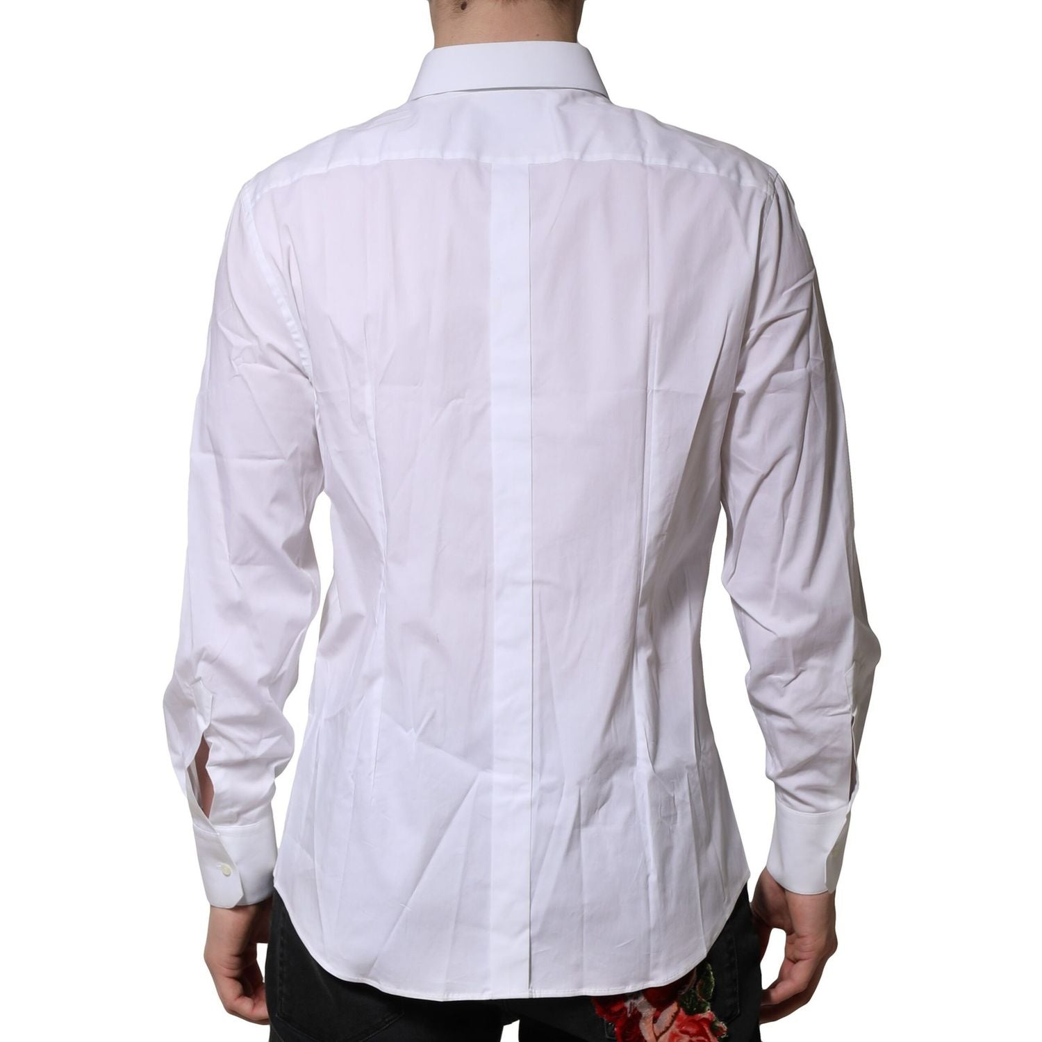 Dolce & Gabbana White GOLD Long Sleeves Dress Formal Shirt