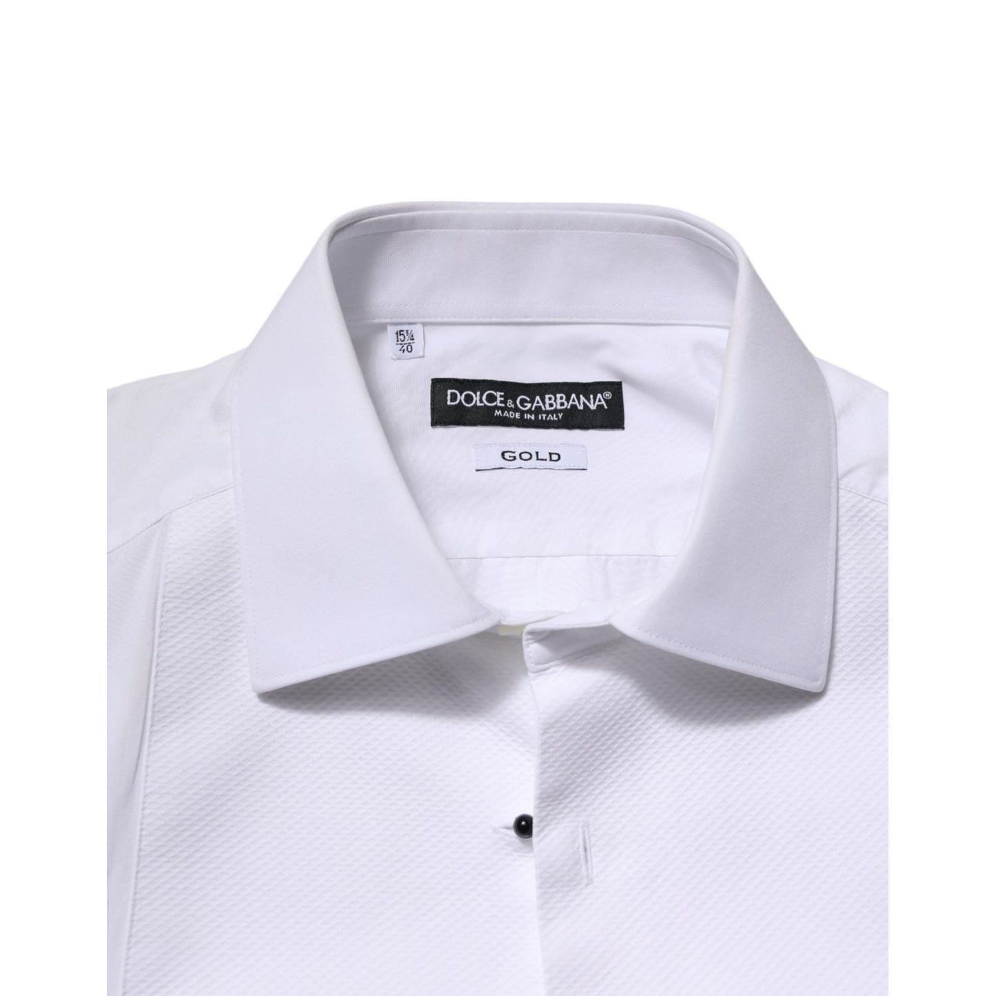 Dolce & Gabbana White GOLD Long Sleeve Dress Men Formal Shirt TSH906879-39