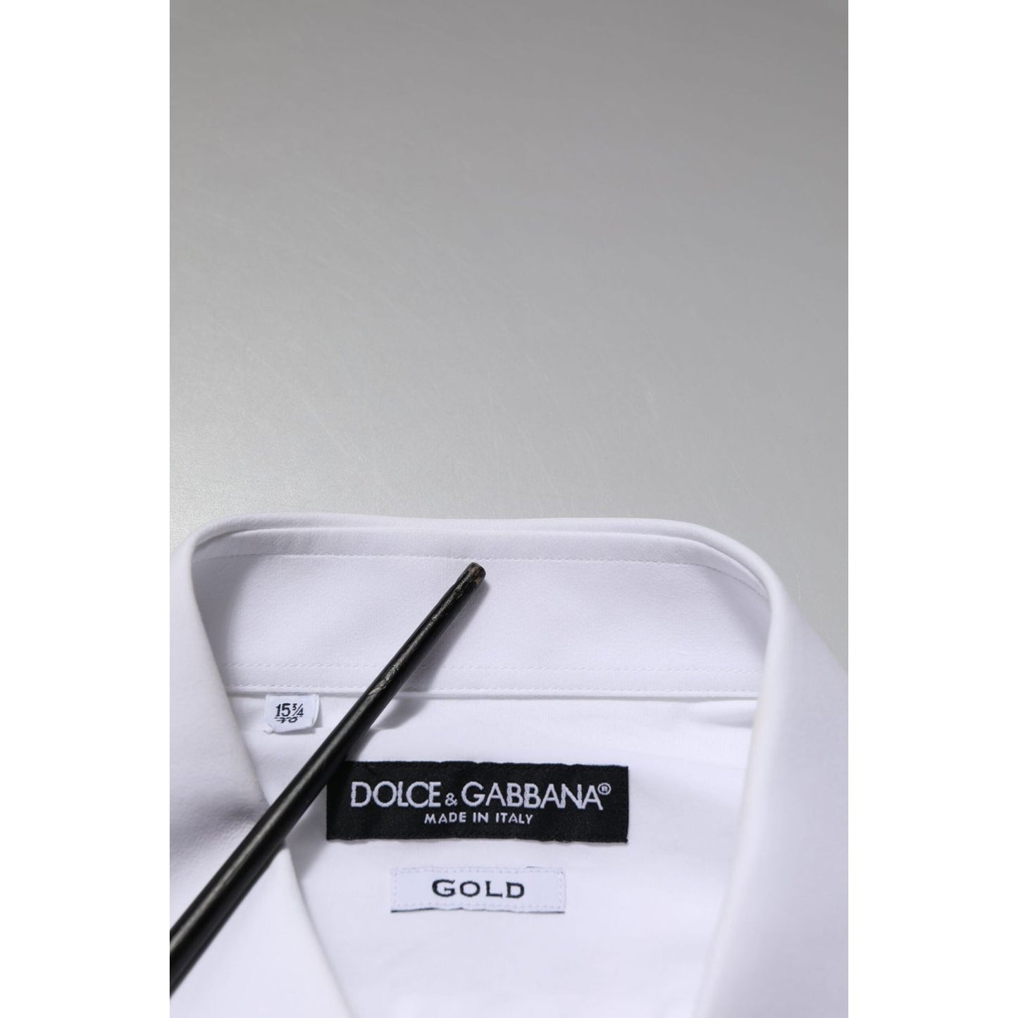 Dolce & Gabbana White GOLD Long Sleeve Dress Men Formal Shirt TSH906879-39