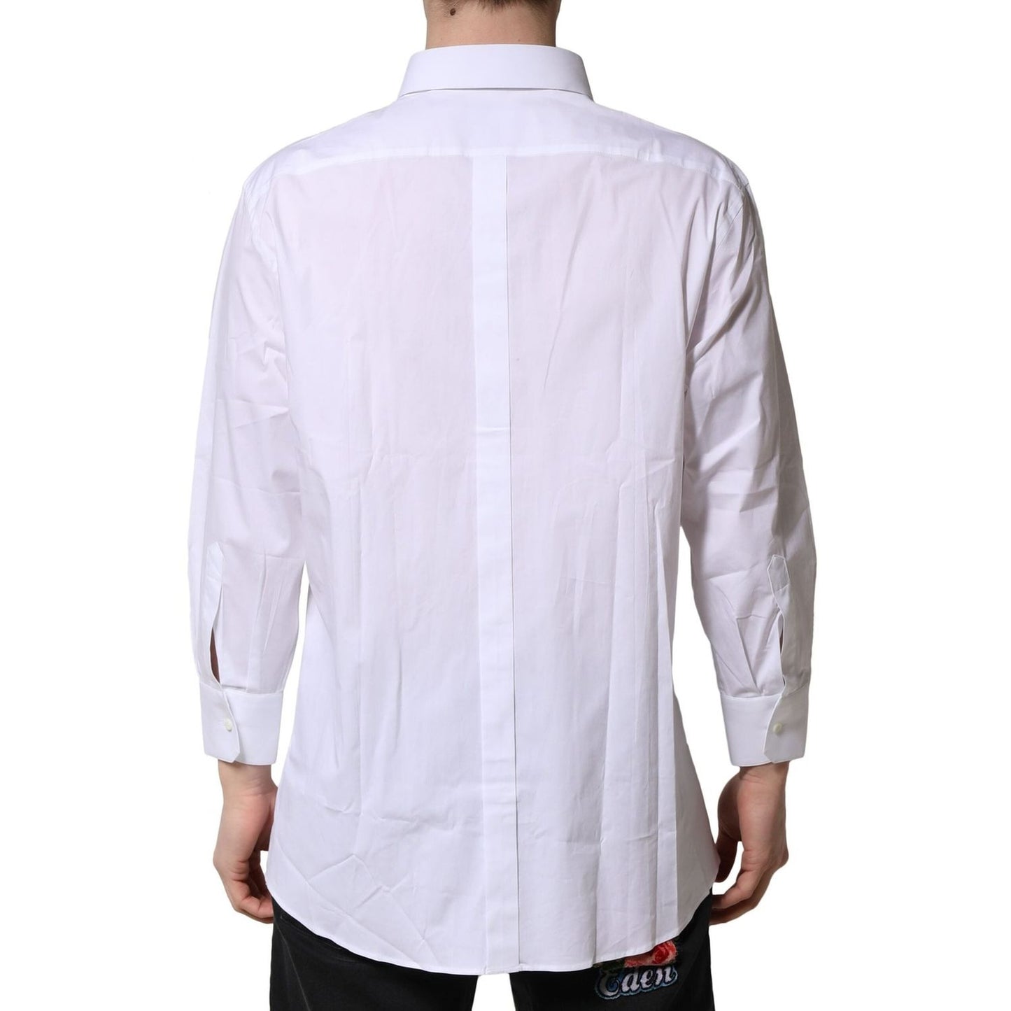 Dolce & Gabbana White GOLD Long Sleeve Dress Men Formal Shirt TSH906881-43