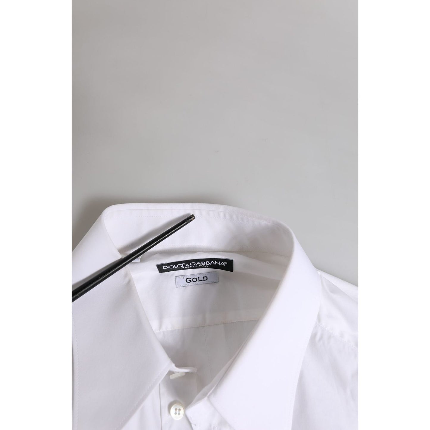 Dolce & Gabbana White GOLD Long Sleeve Dress Men Formal Shirt TSH906882-43