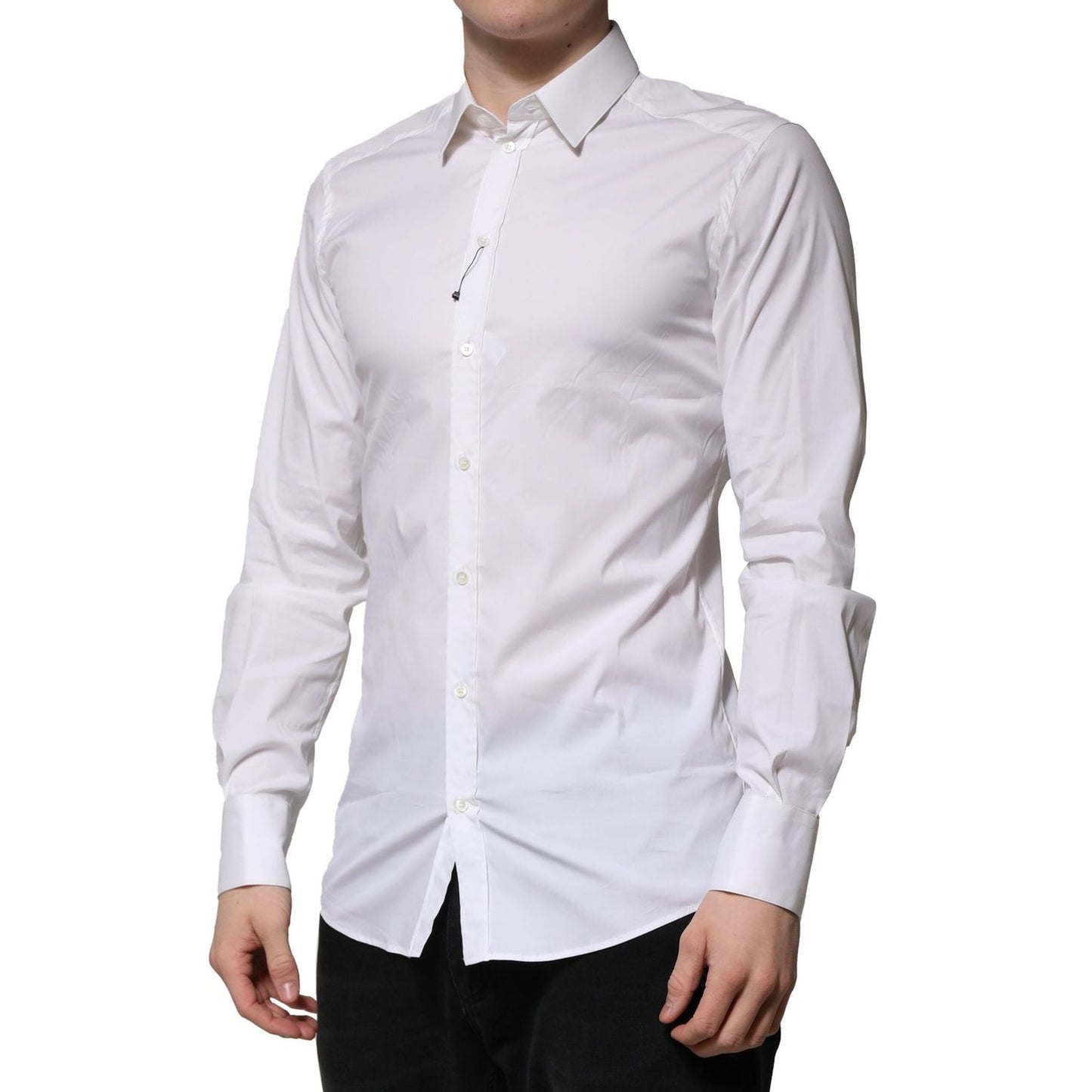 Dolce & Gabbana White GOLD Long Sleeve Dress Formal Shirt TSH906887-40