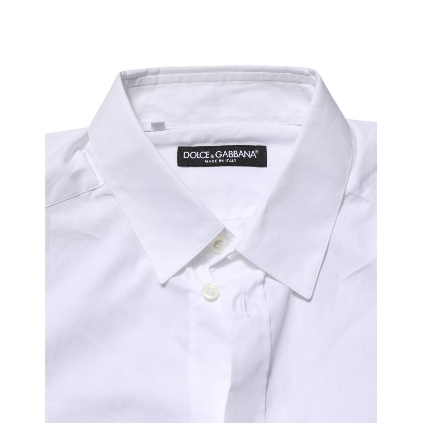 Dolce & Gabbana White Cotton Long Sleeves Dress Formal Shirt TSH906893-37