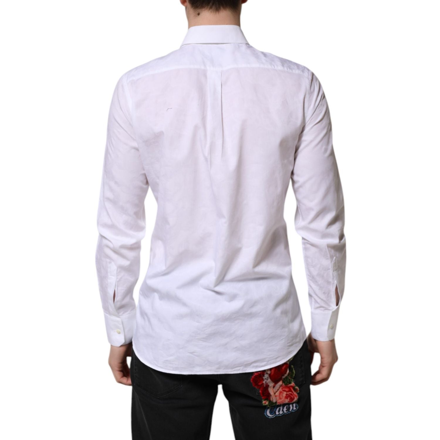 Dolce & Gabbana White MARTINI Cotton Long Sleeve Formal Shirt