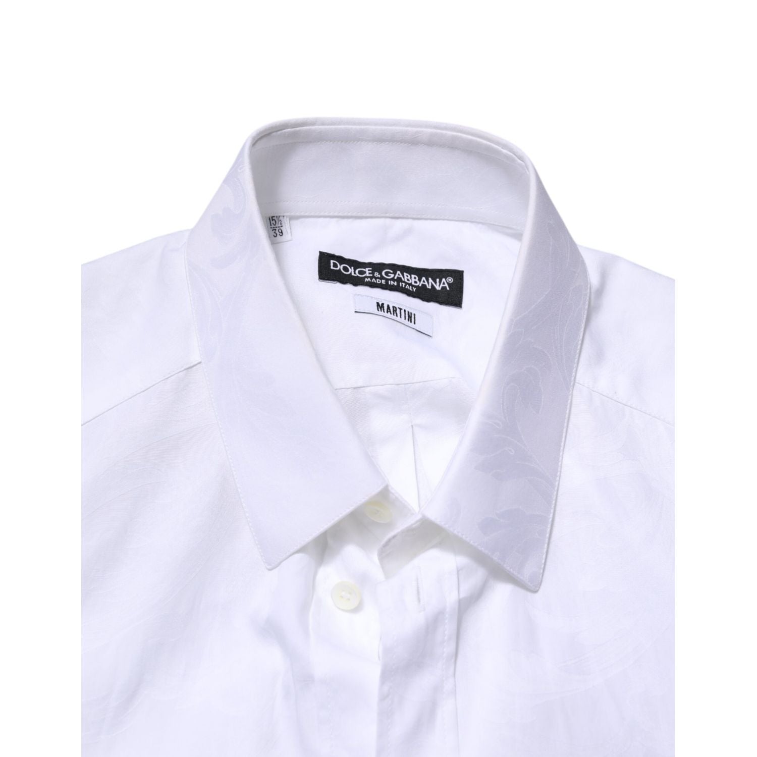 Dolce & Gabbana White MARTINI Cotton Long Sleeve Formal Shirt