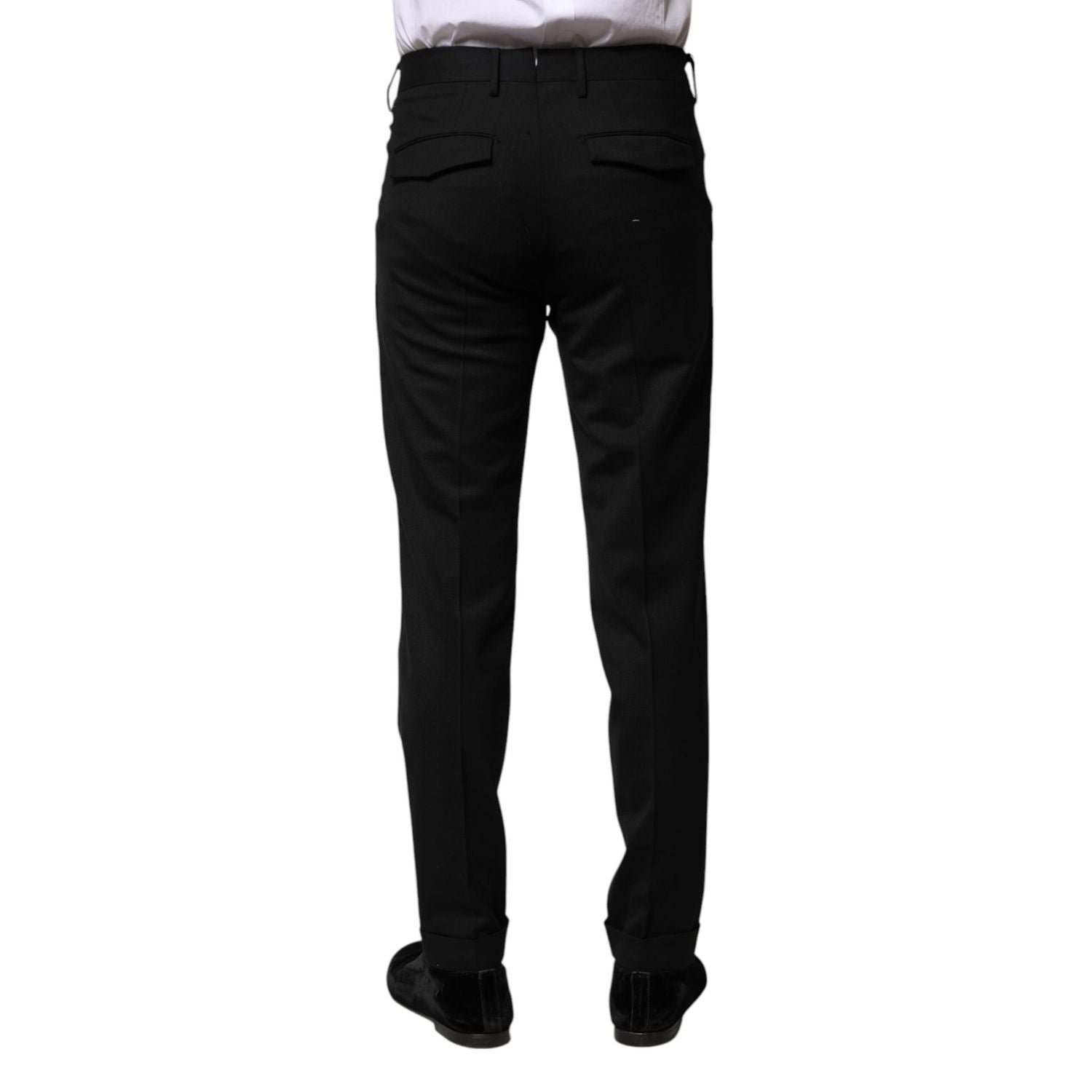 PT Torino Black Solid Formal Tapered Men Dress Pants