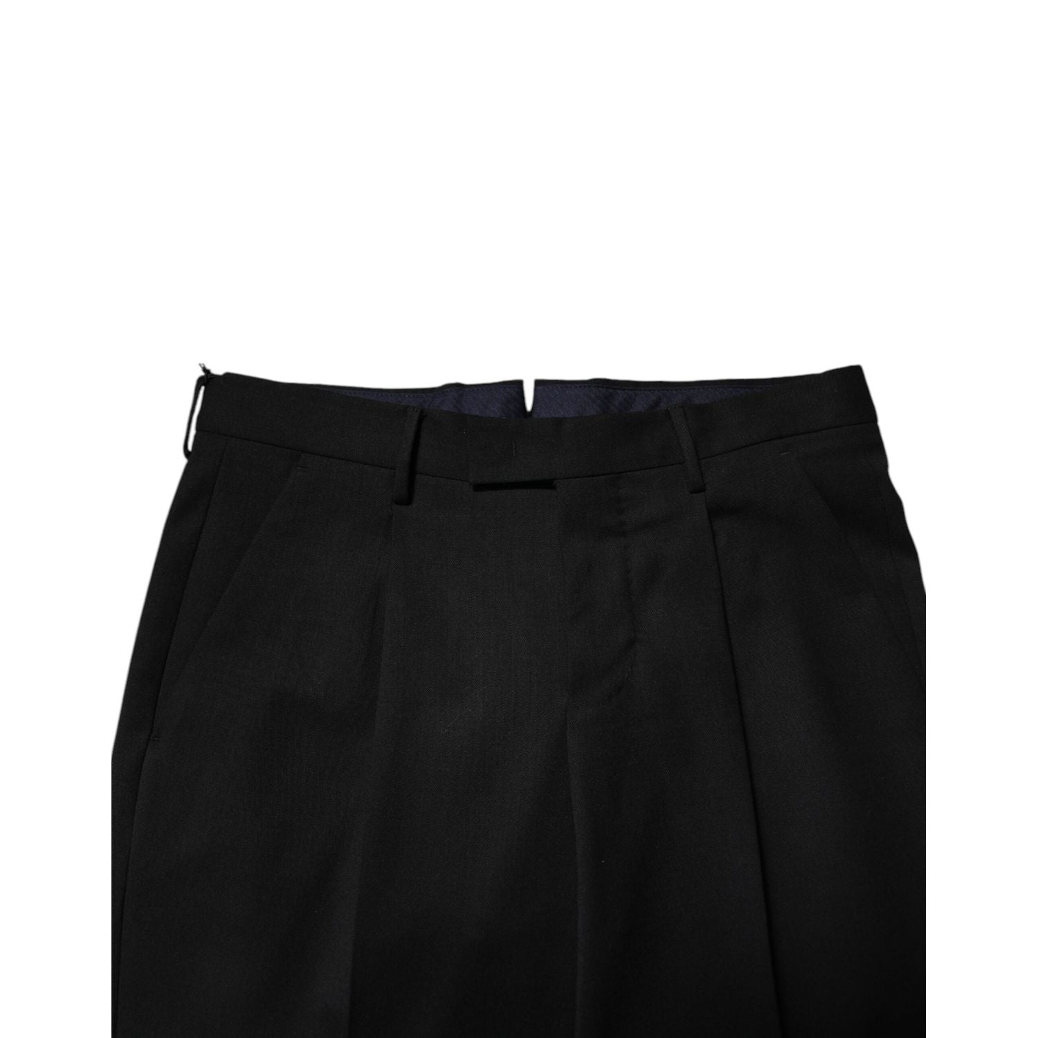 PT Torino Black Solid Formal Tapered Men Dress Pants